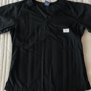 Blue Sky Scrubs Black Classic Simple Scrub Top XS